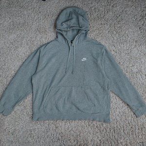Vintage Nike Hoodie Mens XL Gray Sweatshirt Embroidered Swoosh
